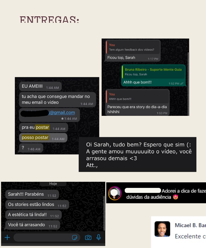 Entregas — feedback de clientes